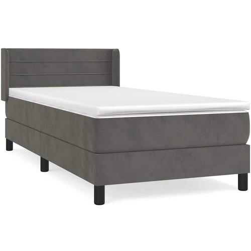 Box spring krevet s madracem tamnosivi 80 x 200 cm bar&amp;scaron;unasti Slike