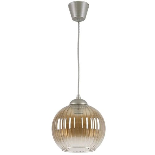 Brilagi LED luster na sajli GLASS 1xE27/60W/230V prečnik 18 cm srebrna/dimno-smeđa Slike