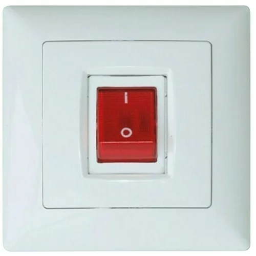 EXTEH Prekidač s kontrolnom žaruljom Visage (Bijele boje, Podžbukno, IP20)
