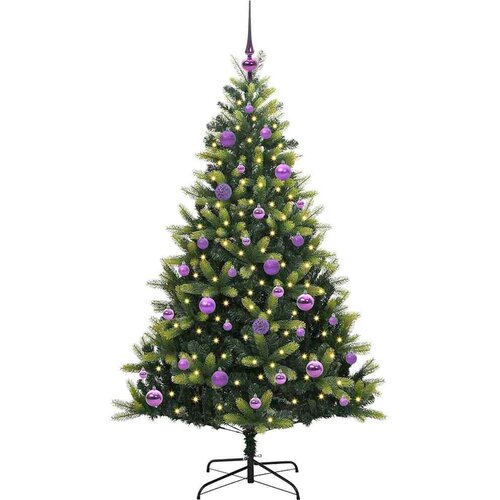 VidaXL Umjetno rasklopivo božićno drvce 150 LED-a Zelena 150 cm Slike