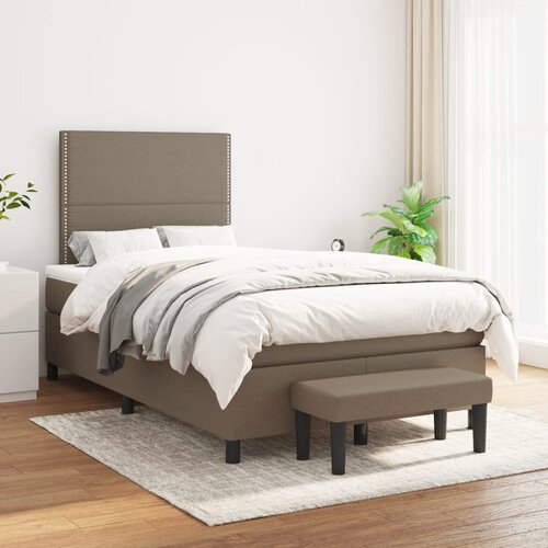 The Living Store Box spring postelja z vzmetnico taupe 120x200 cm blago - Box Spring Postelja, (21512861) Slike