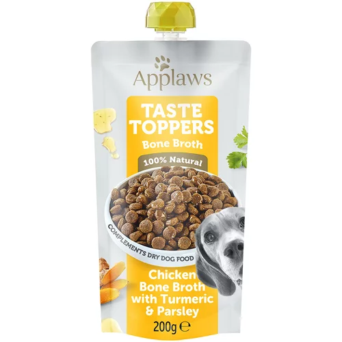 Applaws Ekonomično pakiranje Taste Toppers vrećice 12 x 200 ml - Juha od pilećih kostiju s kurkumom i peršinom