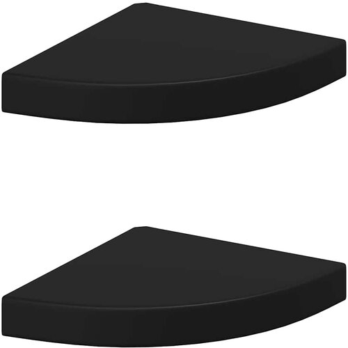  Plutajuće kutne police 2 kom crne 25 x 25 x 3,8 cm MDF Slike
