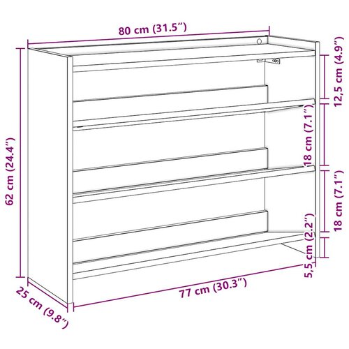  Stalak za cipele bijeli 80x25x62 cm od konstruiranog drva Slike