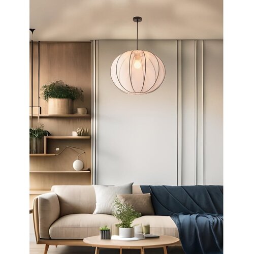 Candellux Lighting Bela viseča svetilka s tekstilnim senčilom &amp;oslash; 52 cm Mellow &amp;ndash; Slike