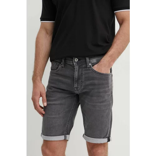 PepeJeans Jeans kratke hlače SLIM GYMDIGO SHORT moške, siva barva, PM801075UH3