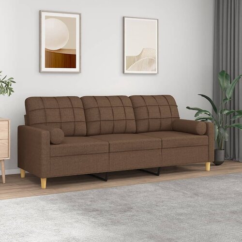  The living store kavč dvosed z blazinami rjav 180 cm blago - trosed, (21484328) Slike