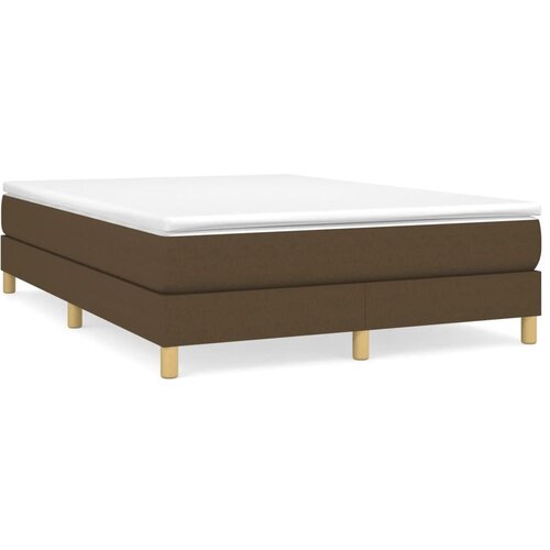 Maison Chic Posteljni okvir - Dvoposteljna postelja - Zakonska postelja brez vzmetnice temno rjav 140x190 cm blago-J12795, (21767788) Slike