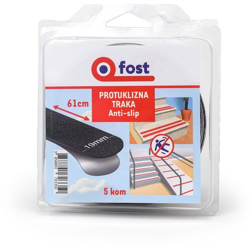FOST Ljepljiva traka PROTUKLIZNA CRNA, 19MM/61CM, 5KOM Cijene