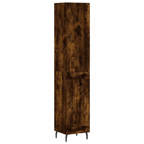 Maison Chic Visoka omara - Komoda - Predalnik dimljeni hrast 34,5x34x180 cm inženirski les, (21718675) Cene