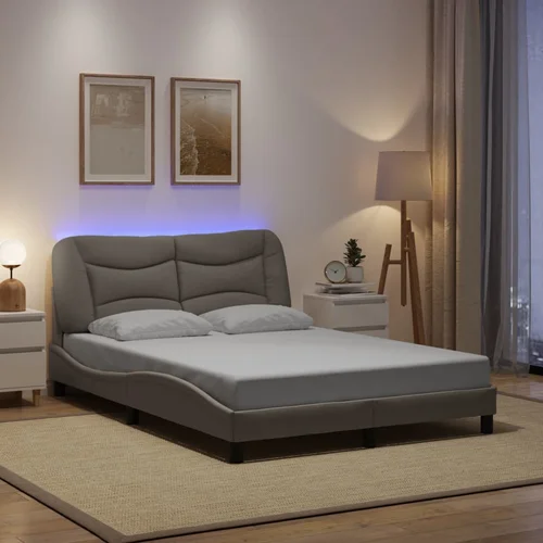 Furnova Posteljni okvir z LED brez vzmetnice taupe 120x200 cm blago, (21935823) Furnova Posteljni okvir z LED brez vzmetnice taupe 120x200 cm blago, (21935823)