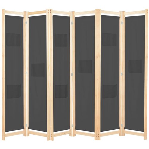 vidaXL Paravan 6-delni 240x170x4 cm sivo blago Cene