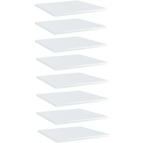 vidaXL Police za knjige 8 kom visoki sjaj bijele 40x40x1,5 cm iverica