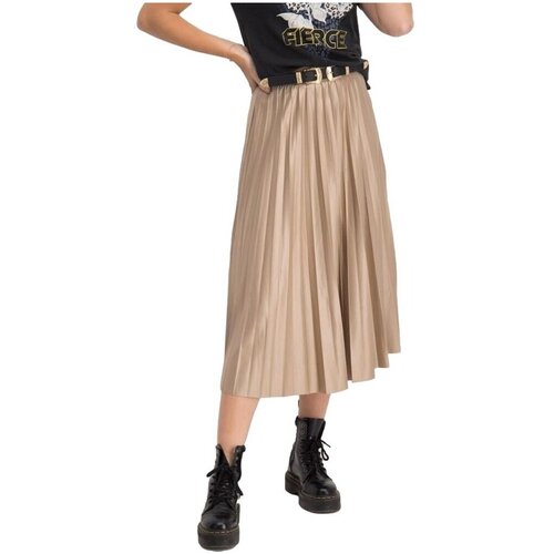 Vila Krila Nitban Midi Skirt - Sand Shell Bež Slike