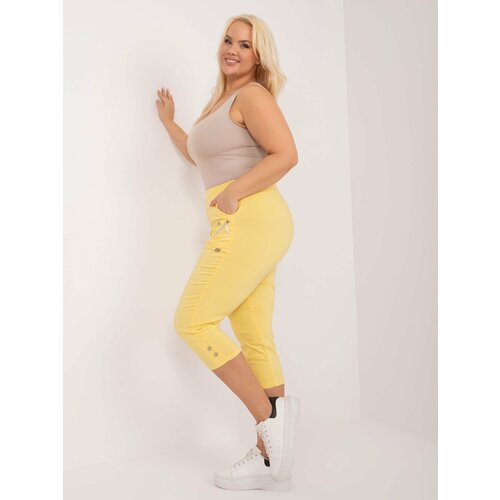 Fashion Hunters Light yellow fabric trousers size 3/4 plus Slike