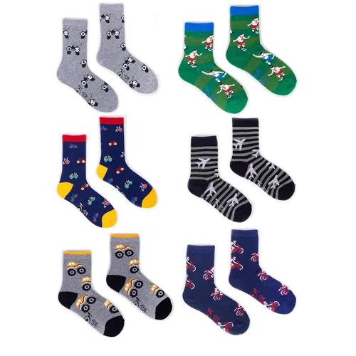 Yoclub Kids's Boys' Cotton Socks Patterns Colors 6-Pack SKA-0006C-AA00-003