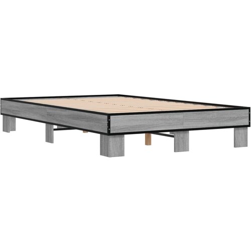 Okvir kreveta boja hrasta 140x200cm konstruirano drvo i metal Slike