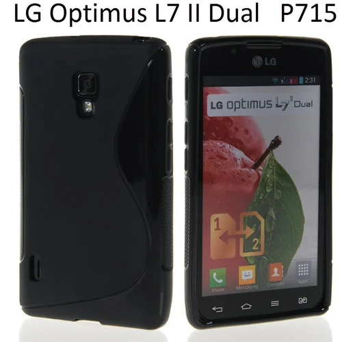  Gumijasti / gel etui S-Line za LG Optimus L7 II Dual P715 - črni