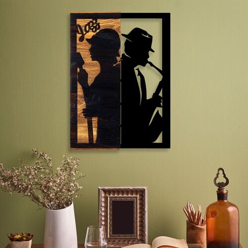 Wallity Zidna dekoracija Jazz, 32x3x50 cm, Crna Cene
