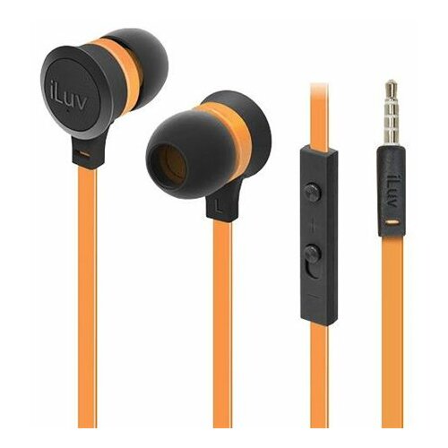 Iluv (IEP336ORGN) neon sound stereo earphones with microphone orange-black Slike