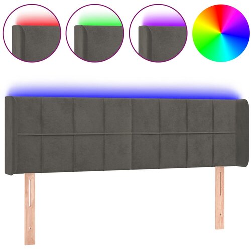 Maison Chic led posteljno vzglavje - vzglavna omarica - nočna omarica temno sivo 147x16x78/88 cm žamet, (21711005) Cene