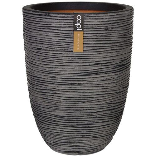Capi Vaza Nature Rib elegantna nizka 36x47 cm antracitna Cene