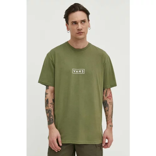Vans Pamučna majica za muškarce, boja: zelena, s tiskom