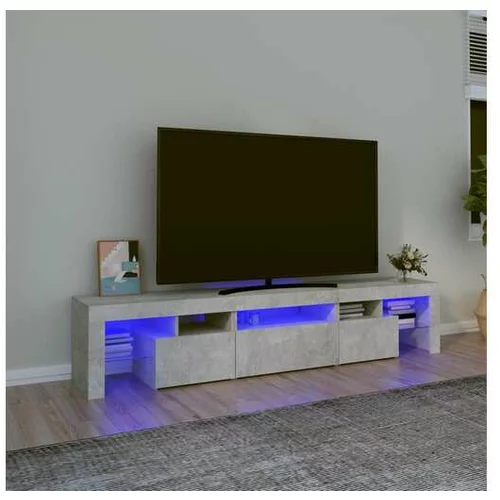  TV omarica z LED lučkami betonsko siva 200x36,5x40 cm
