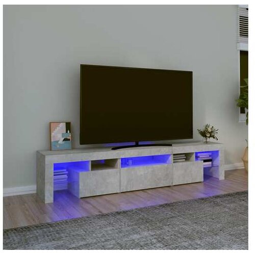  TV ormarić s LED svjetlima siva boja betona 200x36 5x40 cm Cijene
