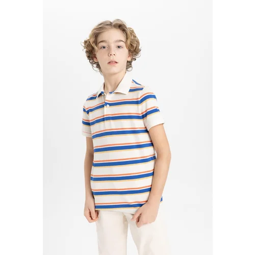 Defacto Boys Striped Pique Short Sleeve Polo T-Shirt