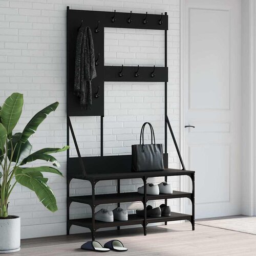  Stalak za odjeću sa spremi&amp;scaron;tem za cipele crni 100 x 40 x 184 cm Slike