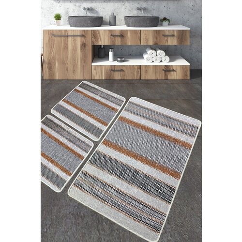  Benver Multicolor Bathmat Set (3 Pieces) Cene