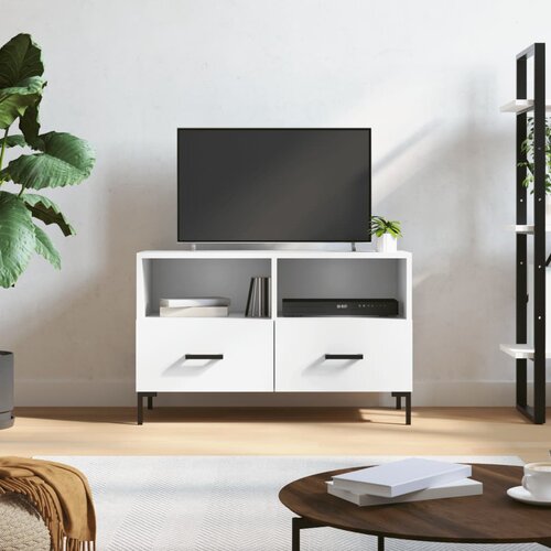 VidaXL TV omarica bela 80x36x50 cm inženirski les Slike