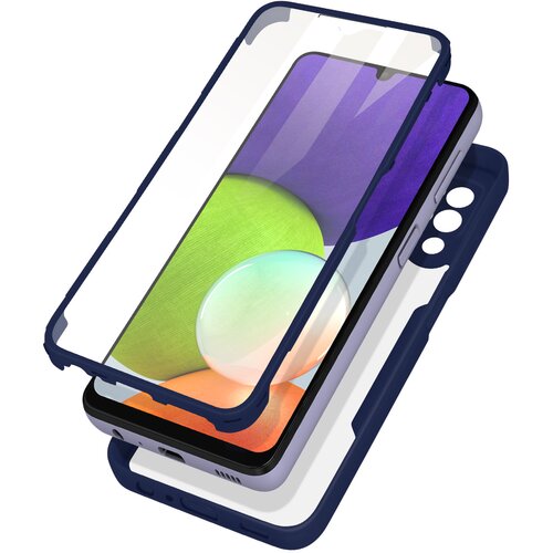 AVIZAR Ovitek Samsung Galaxy A22 4G, zadnji del iz pleksiglasa z modr obroba, (20616928) Cene