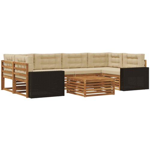  Set vanjskih sofa 7 kom. Prirodna i bež Poliester Slike