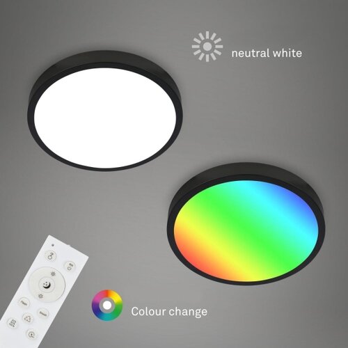 BRILONER 3709-015 - led rgbw prigu&amp;scaron;iva plafonska lampa LED/22W/230V crna + daljinski upravljač Slike