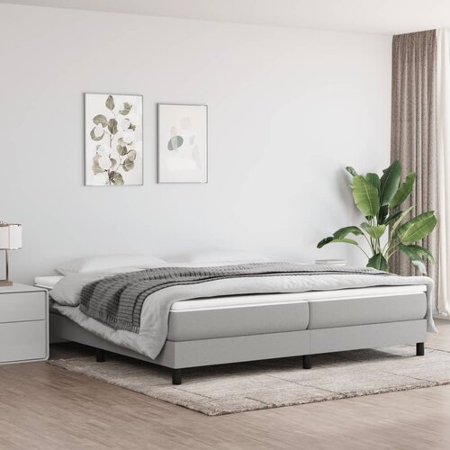  Okvir za krevet s oprugom svjetlosivi 200 x 200 cm od tkanine Cene