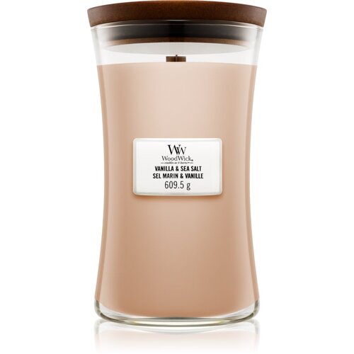 WoodWick Vanilla &amp;amp; Sea Salt mirisna svijeća s drvenim fitiljem 609.5 g Slike