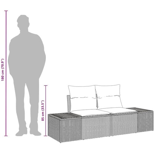 Vrtni kauč s jastukom 184 x 62 x 69 cm poliratan Slike