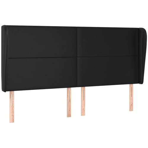 Maison Chic posteljno vzglavje - vzglavna omarica - nočna omarica z u&amp;scaron;esi črno 183x23x118/128 cm umetno usnje, (21711485) Slike