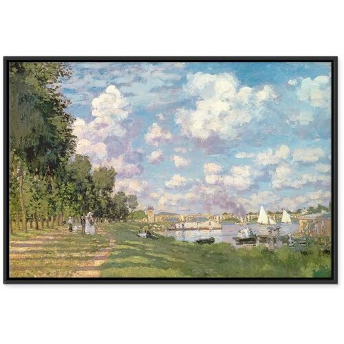  Slika - Claude Monet &amp;ndash; The Port at Argenteuil 90x60 U crnom drvenom okviru Slike