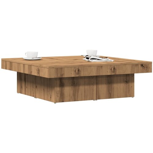 VidaXL Klubska mizica artisan hrast 90x90x28 cm inženirski les Slike