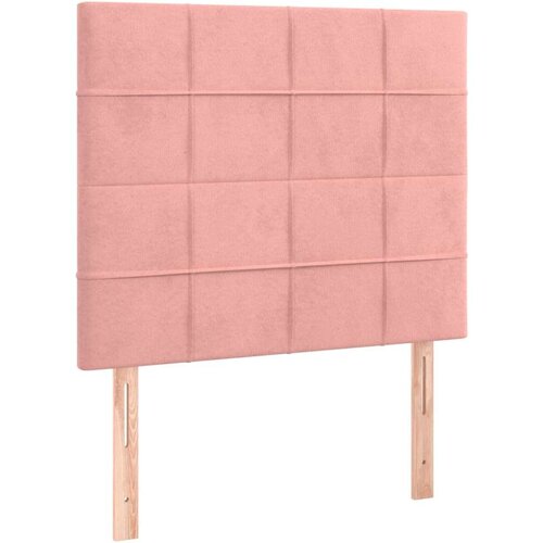 vidaXL Box spring postelja z vzmetnico LED roza 90x190 cm za Cene