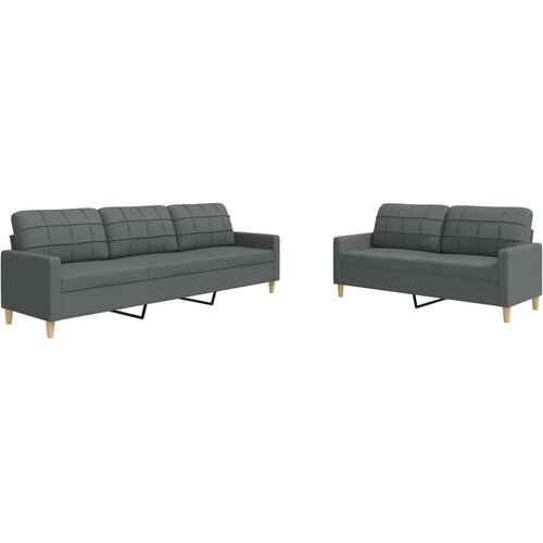  2-dijelni set sofa tamnosivi od tkanine Slike