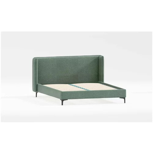 Ropez Zeleni tapecirani bračni krevet s podnicom 200x200 cm Basti –