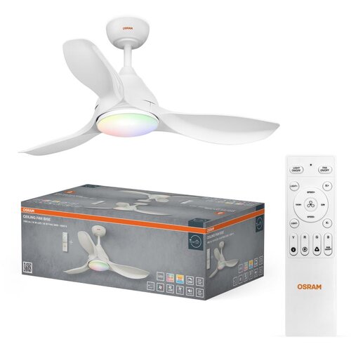 Osram LED RGB prigu&scaron;iva plafonski ventilator NORDES LED/18W/230V 3000-6500K + daljinski upravljač Cene
