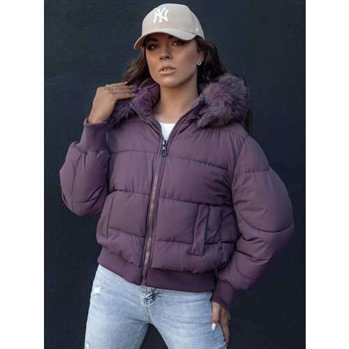 DStreet Women&amp;#039;s winter quilted jacket with fur COLDPACK purple Slike