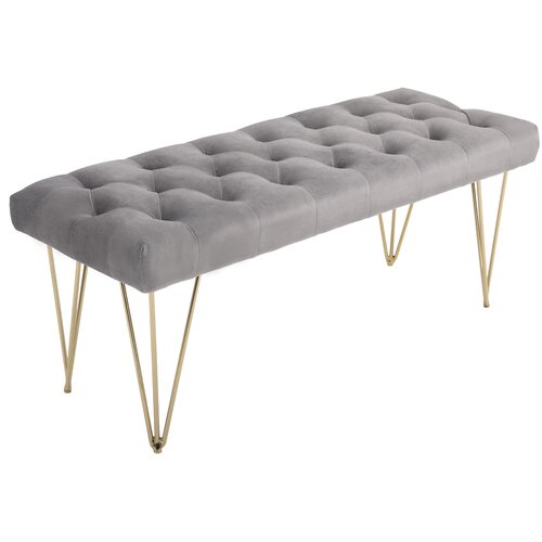 HOMCOM klop žamet, kovina, pena 116D x 44,5&Scaron; x 49V cm siva, (5000242616) Cene