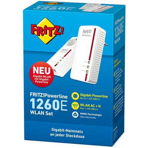 Avm Powerline WLAN mrežni komplet 1200 Mbit/s FRITZ!Powerline 1260E WLAN Set Slike