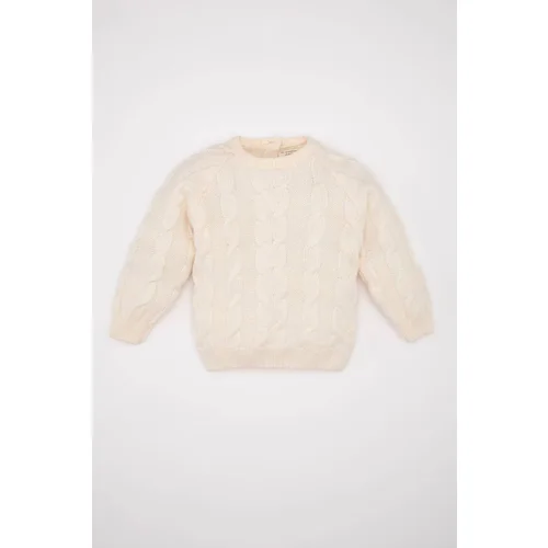 Defacto Baby Boy Ecru Crew Neck Knitwear Sweater